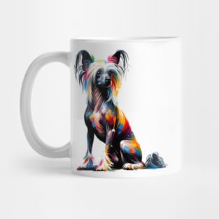 Colorful Abstract Chinese Crested Dog Art Portrait Mug